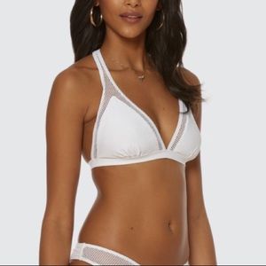 DOLCE VITA White Courtside Mesh Bikini Top